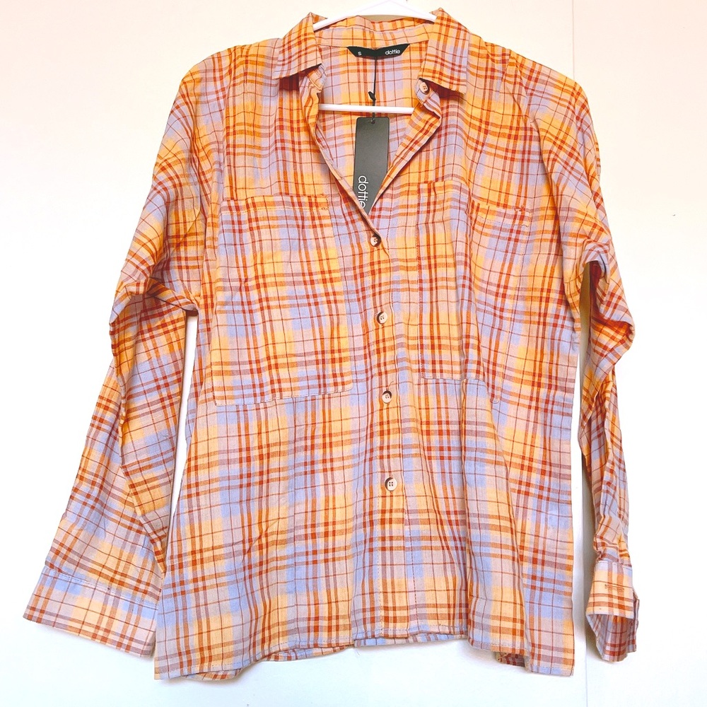 Mustard Yellow Checked Long Sleeves Shirt